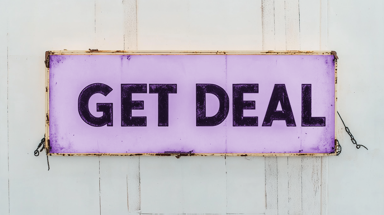 Image of a vintage sign that says get deal